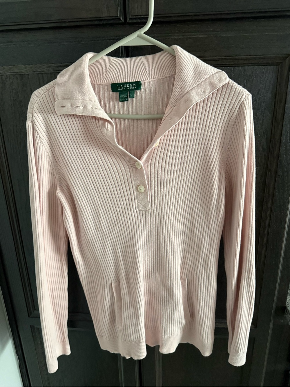 Ralph Lauren Light Pink Ribbed Polo Pullover